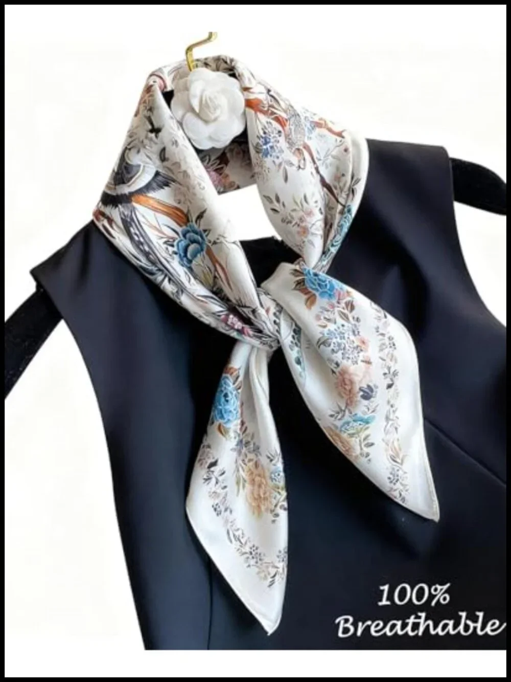 Lightweight Silk Satin Fashion Scarf - 27.5
